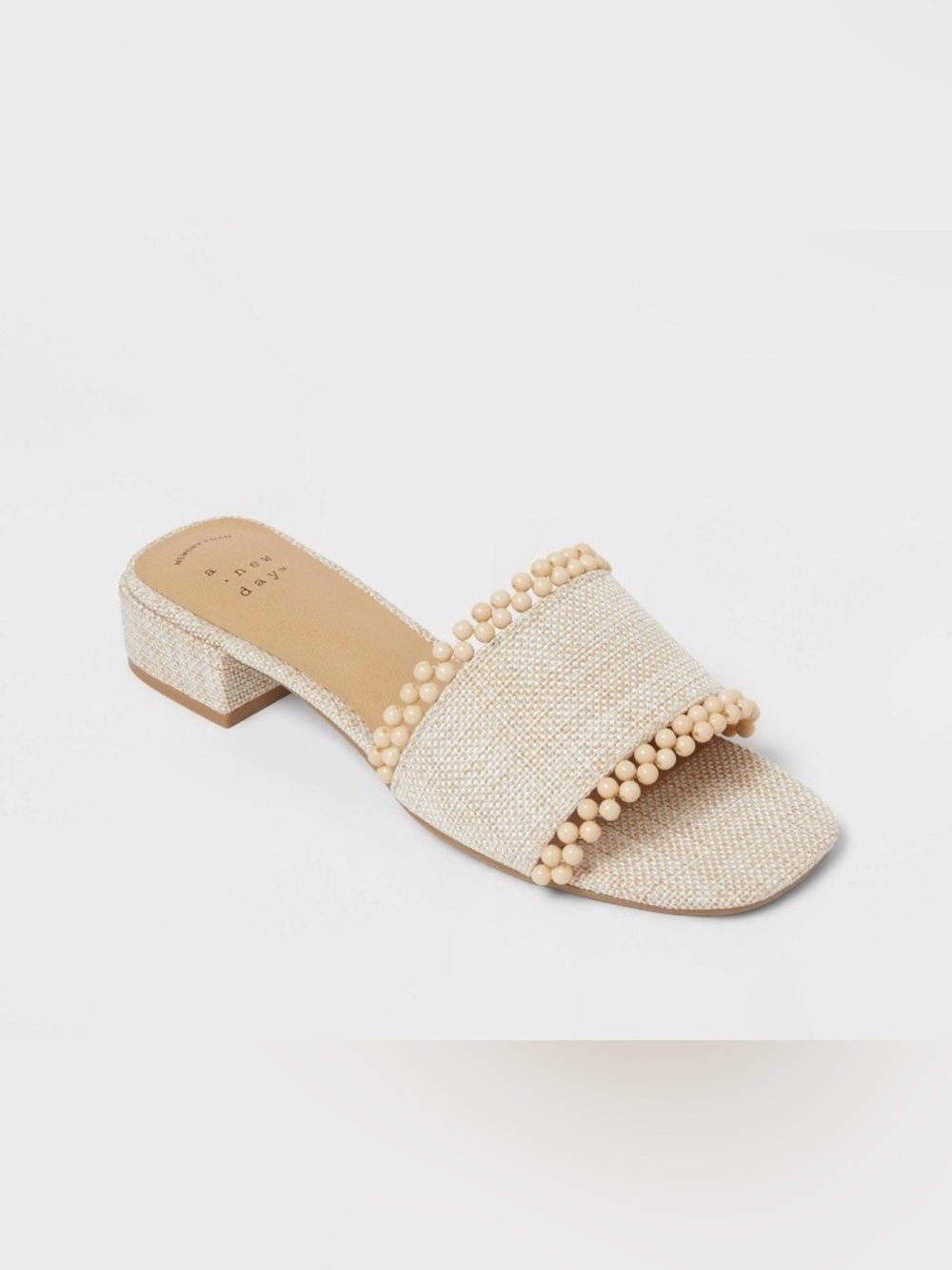Women’s Lottie Sandals with Memory Foam Insole - A New Day - Natural - Size 8.5